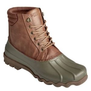 Sperry Top Sider Waterproof Duck Boot Olive and Tan